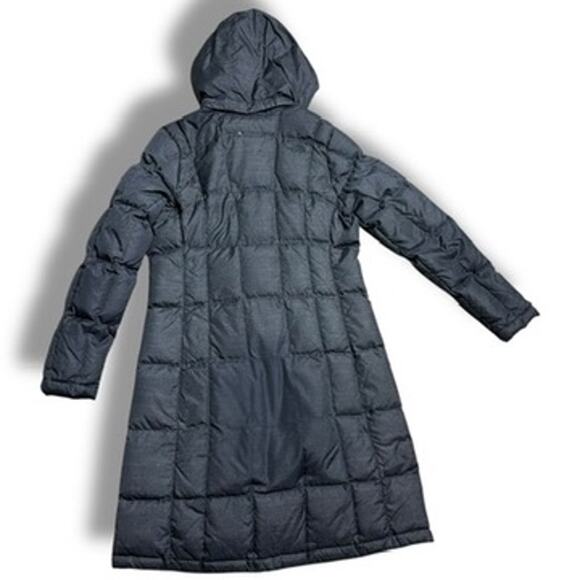 The North Face Metropolis Long Hooded Down Puffer Coat Navy Sz M - Picture 2 of 10